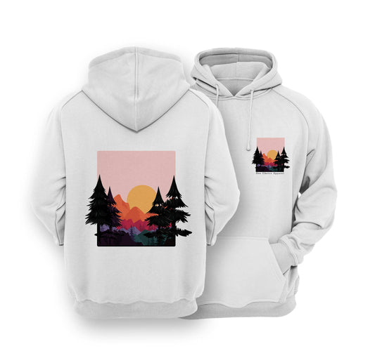 Sustainable Hoodie - Sun & Mountains - One Choice Apparel