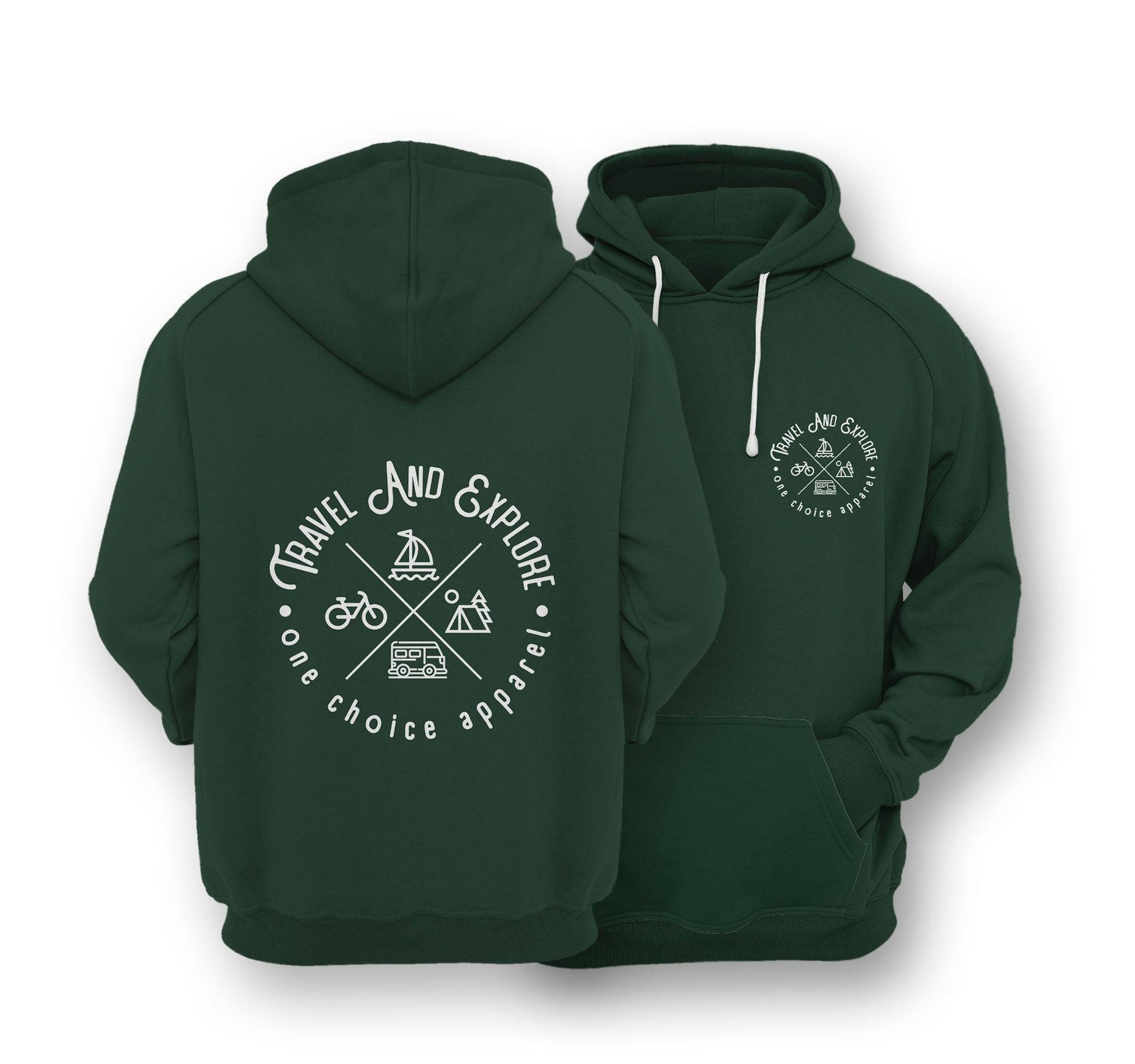 Sustainable Hoodie - Travel & Explore - One Choice Apparel