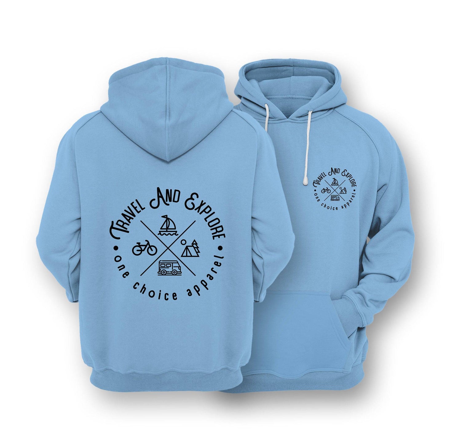 Sustainable Hoodie - Travel & Explore - One Choice Apparel