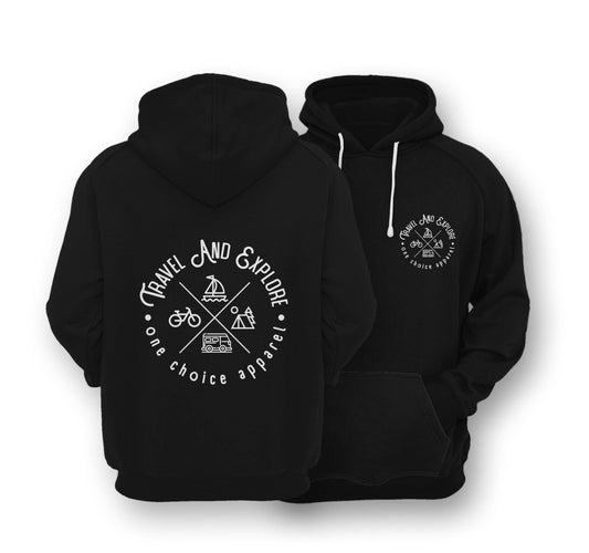 Sustainable Hoodie - Travel & Explore - One Choice Apparel