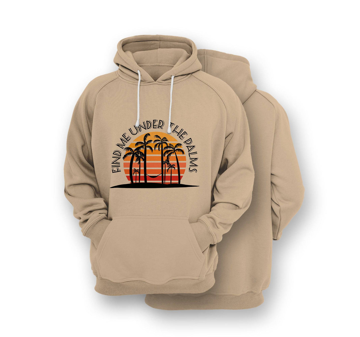 Sustainable Hoodie - Under The Palms Hoodie - Front Print - One Choice Apparel