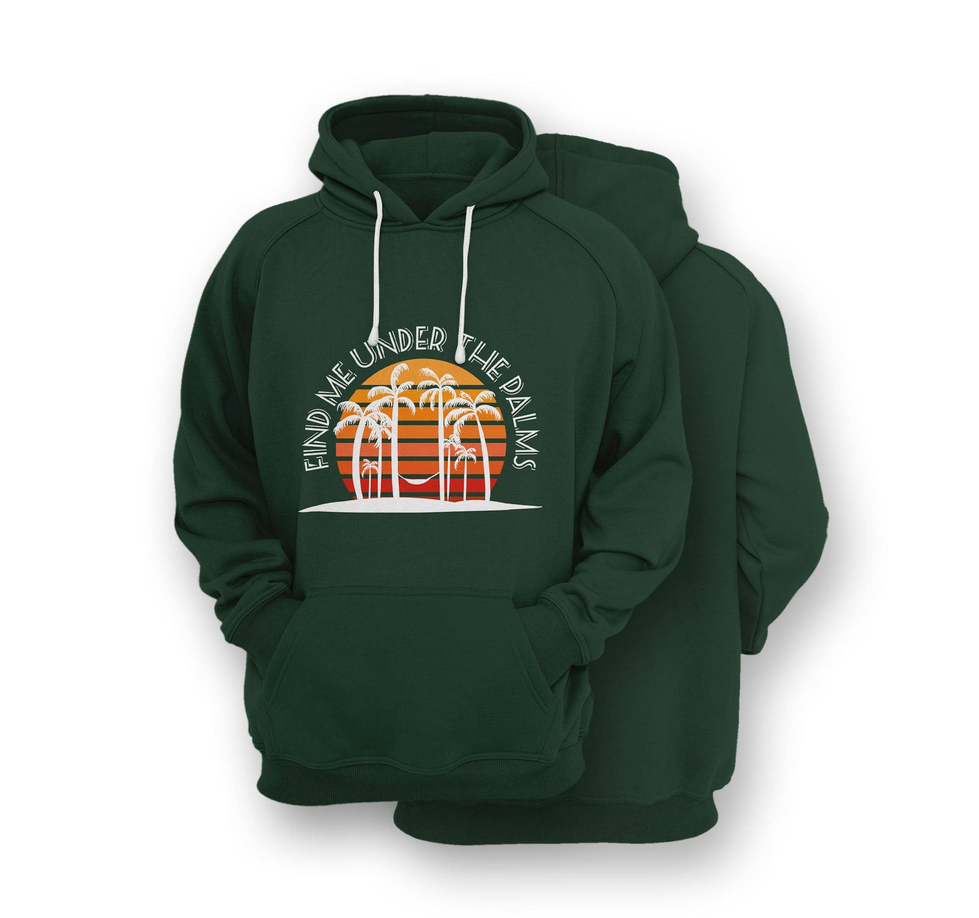 Sustainable Hoodie - Under The Palms Hoodie - Front Print - One Choice Apparel