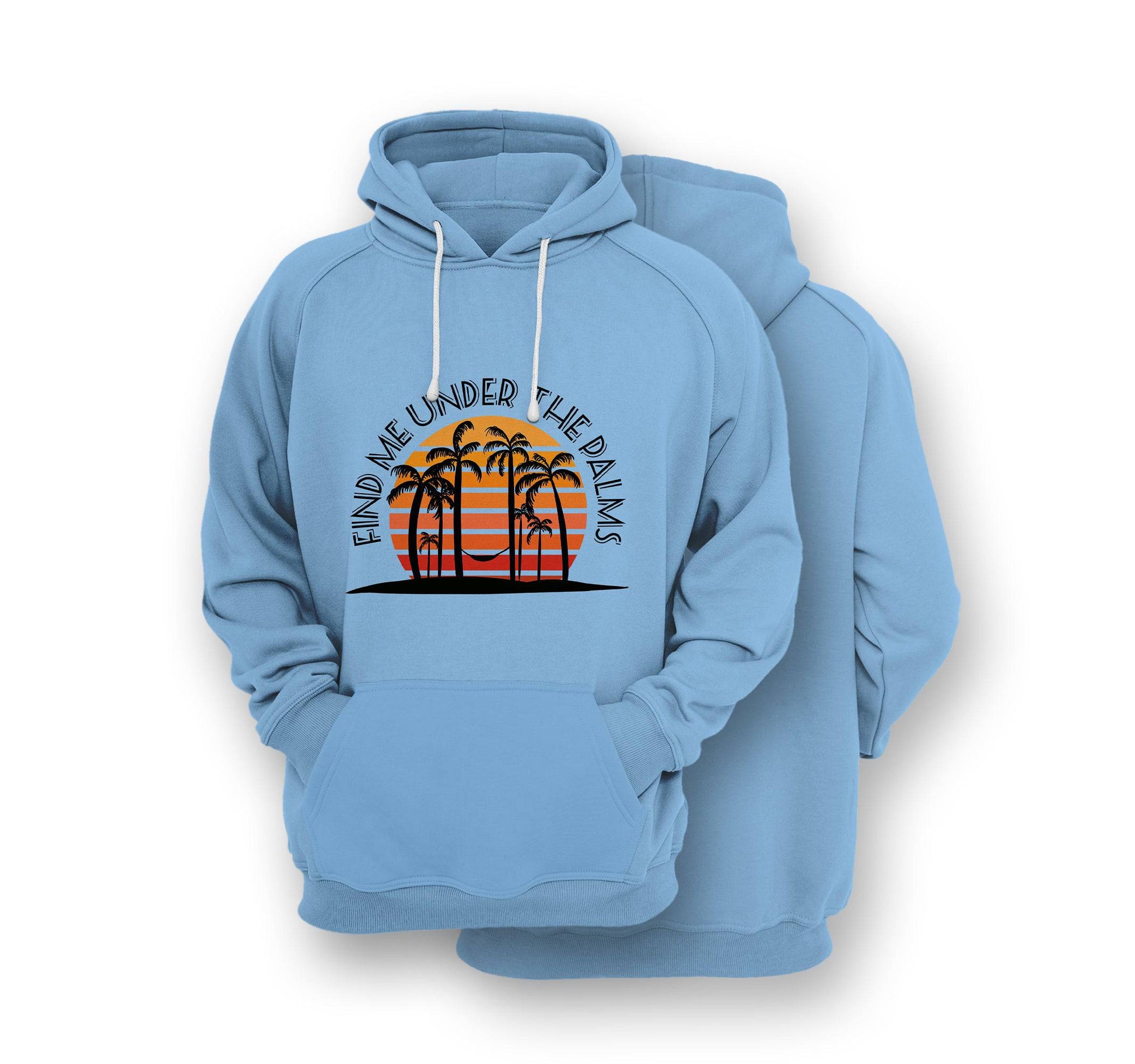 Sustainable Hoodie - Under The Palms Hoodie - Front Print - One Choice Apparel