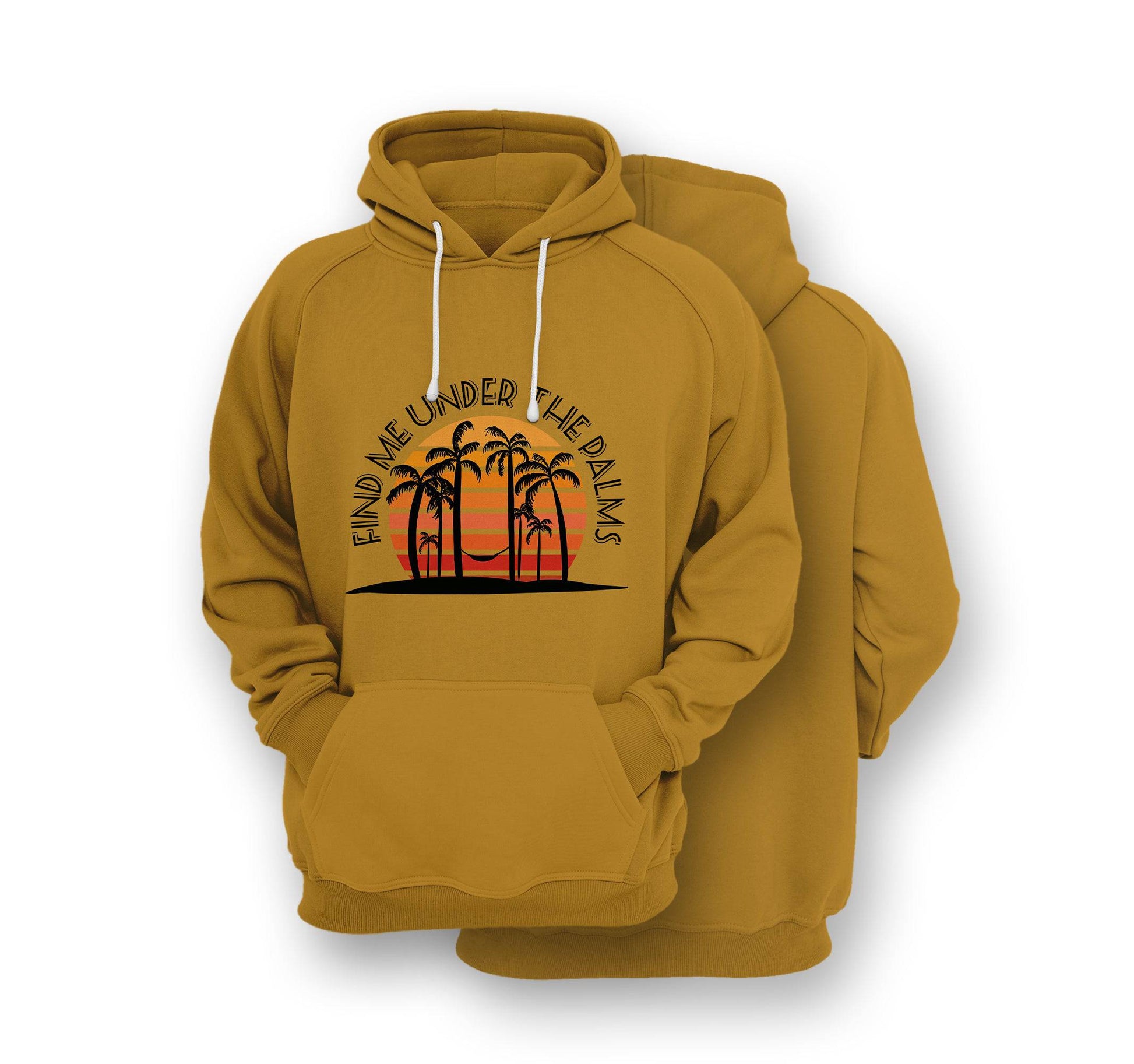 Sustainable Hoodie - Under The Palms Hoodie - Front Print - One Choice Apparel