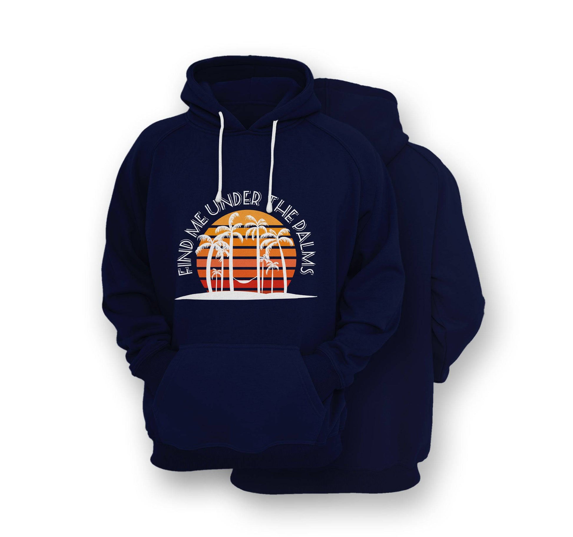 Sustainable Hoodie - Under The Palms Hoodie - Front Print - One Choice Apparel