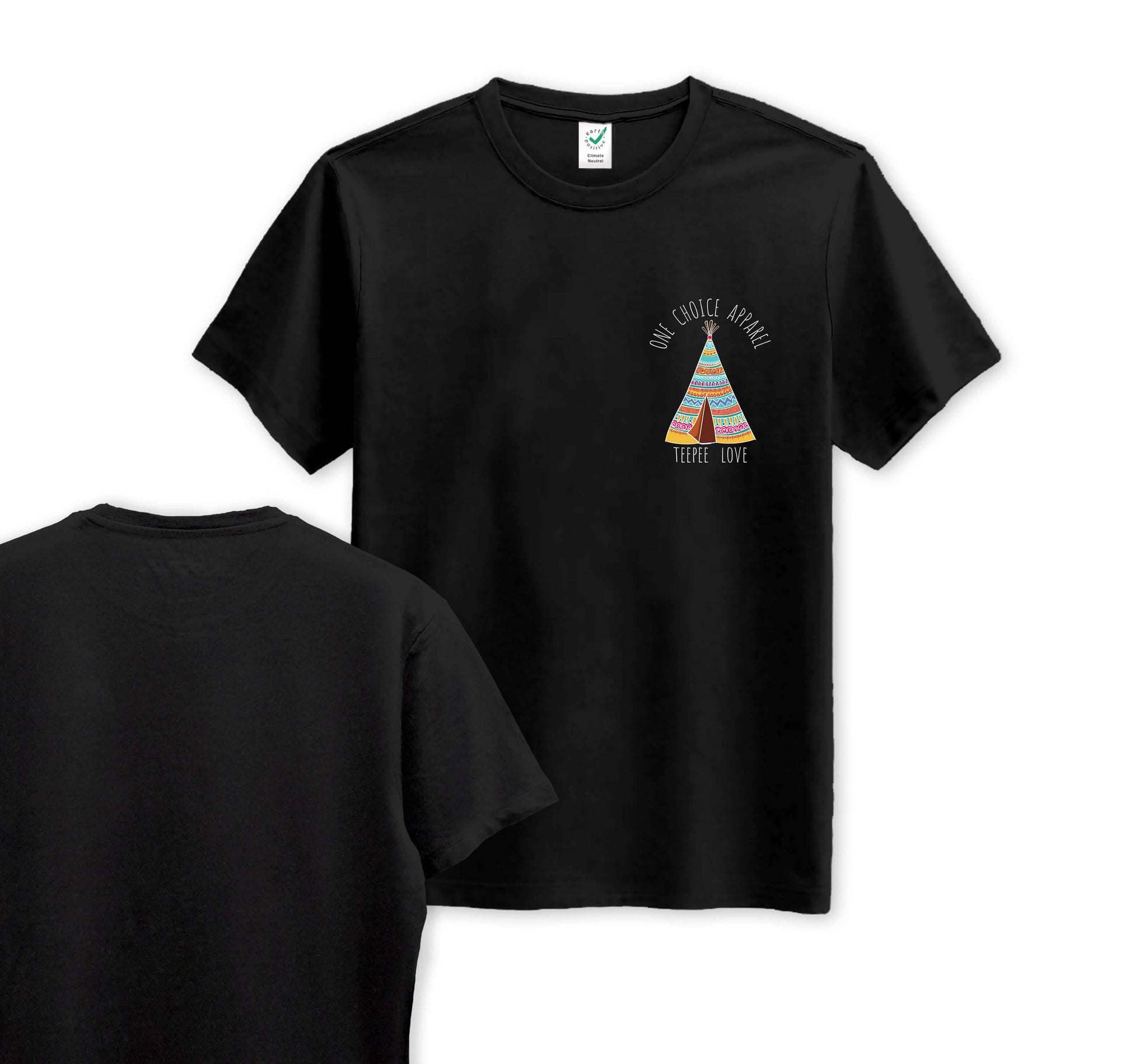 Teepee Love - Pocket Print - Organic Cotton Tee - One Choice Apparel