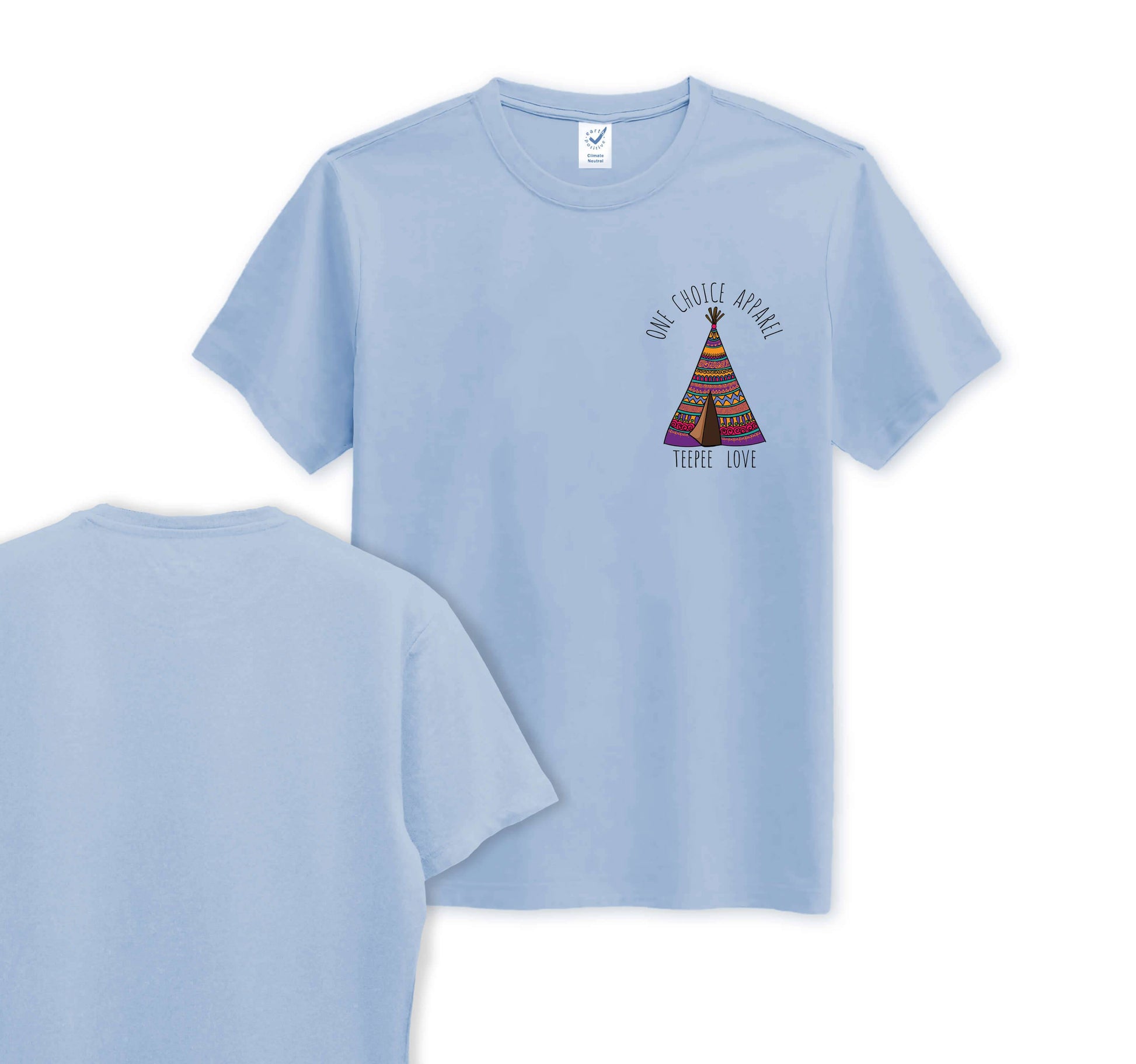 Teepee Love - Pocket Print - Organic Cotton Tee - One Choice Apparel