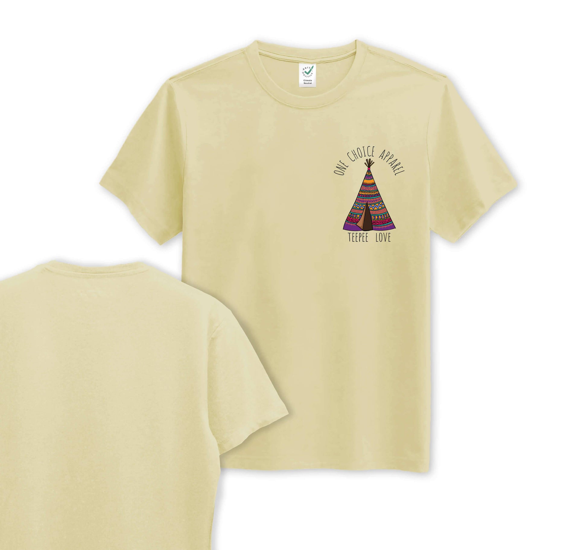 Teepee Love - Pocket Print - Organic Cotton Tee - One Choice Apparel