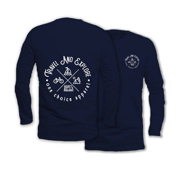 Travel & Explore - Long Sleeve Organic Cotton T-Shirt - One Choice Apparel