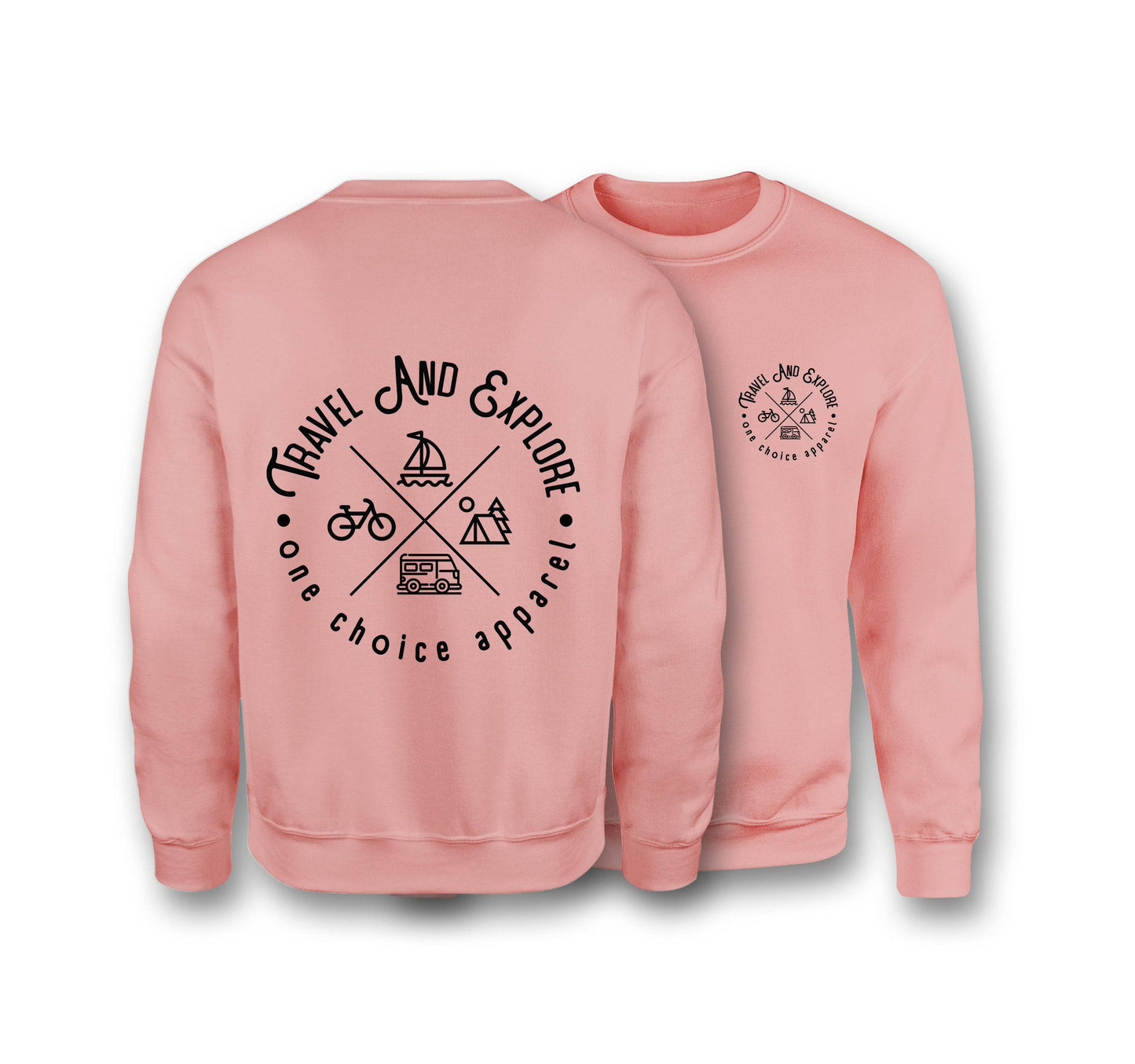 Travel & Explore Sweatshirt - Organic Cotton Sweatshirt - One Choice Apparel