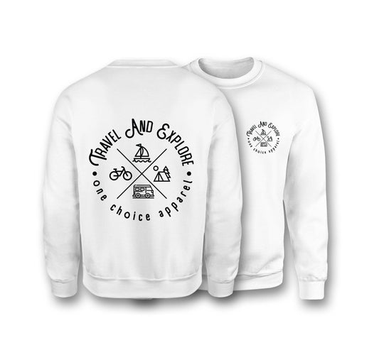 Travel & Explore Sweatshirt - Organic Cotton Sweatshirt - One Choice Apparel