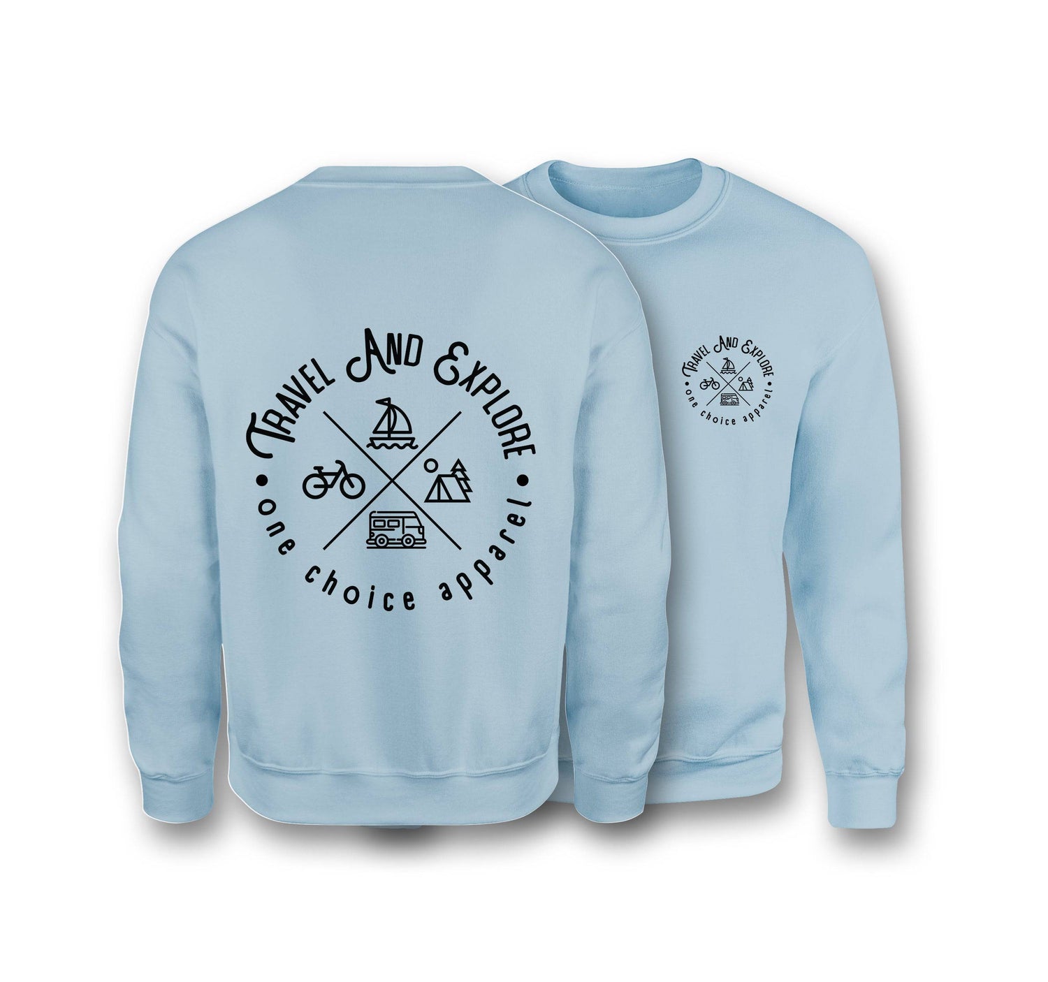 Travel & Explore Sweatshirt - Organic Cotton Sweatshirt - One Choice Apparel