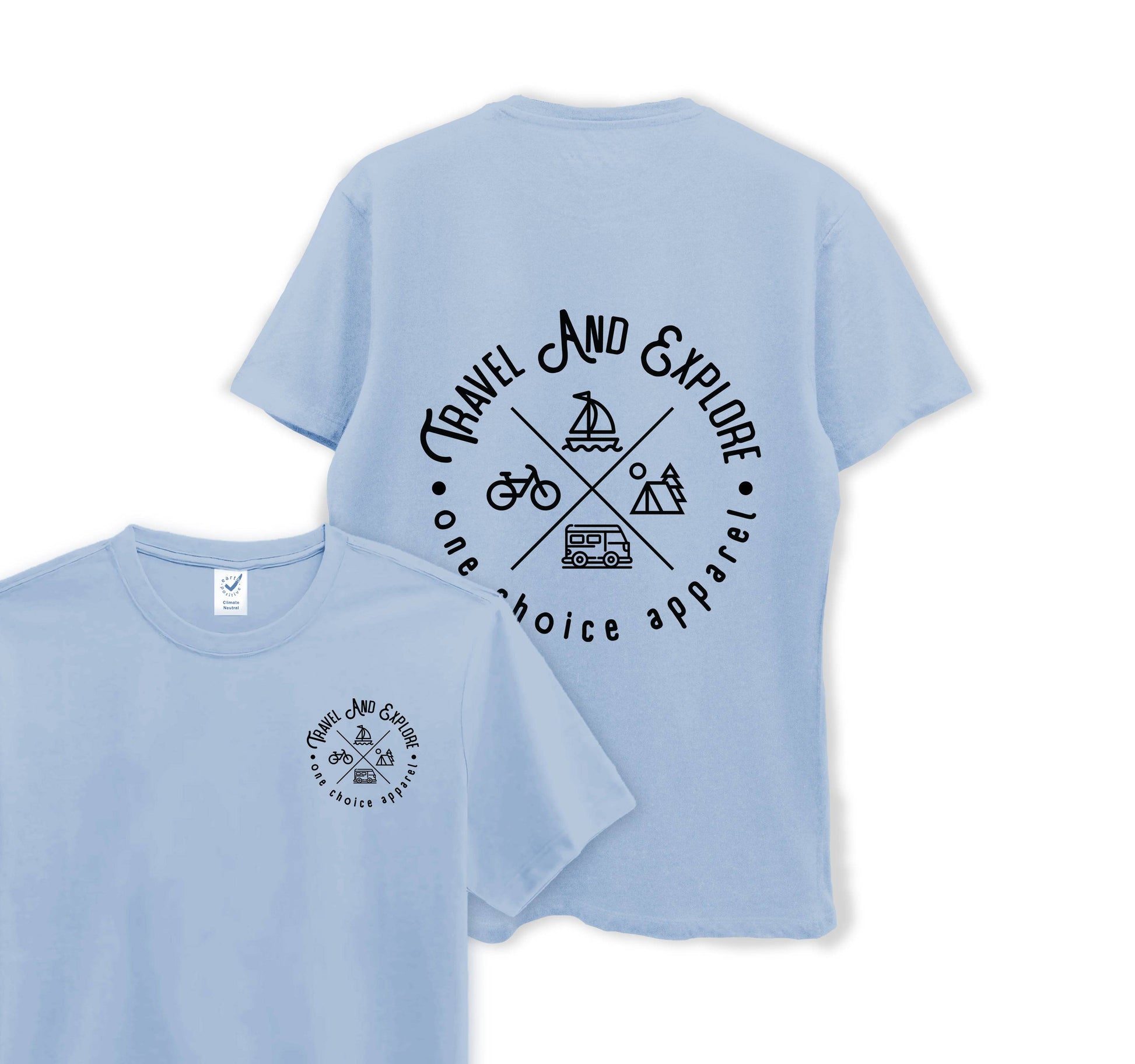 Travel & Explore Tee - Organic Cotton Tee - One Choice Apparel