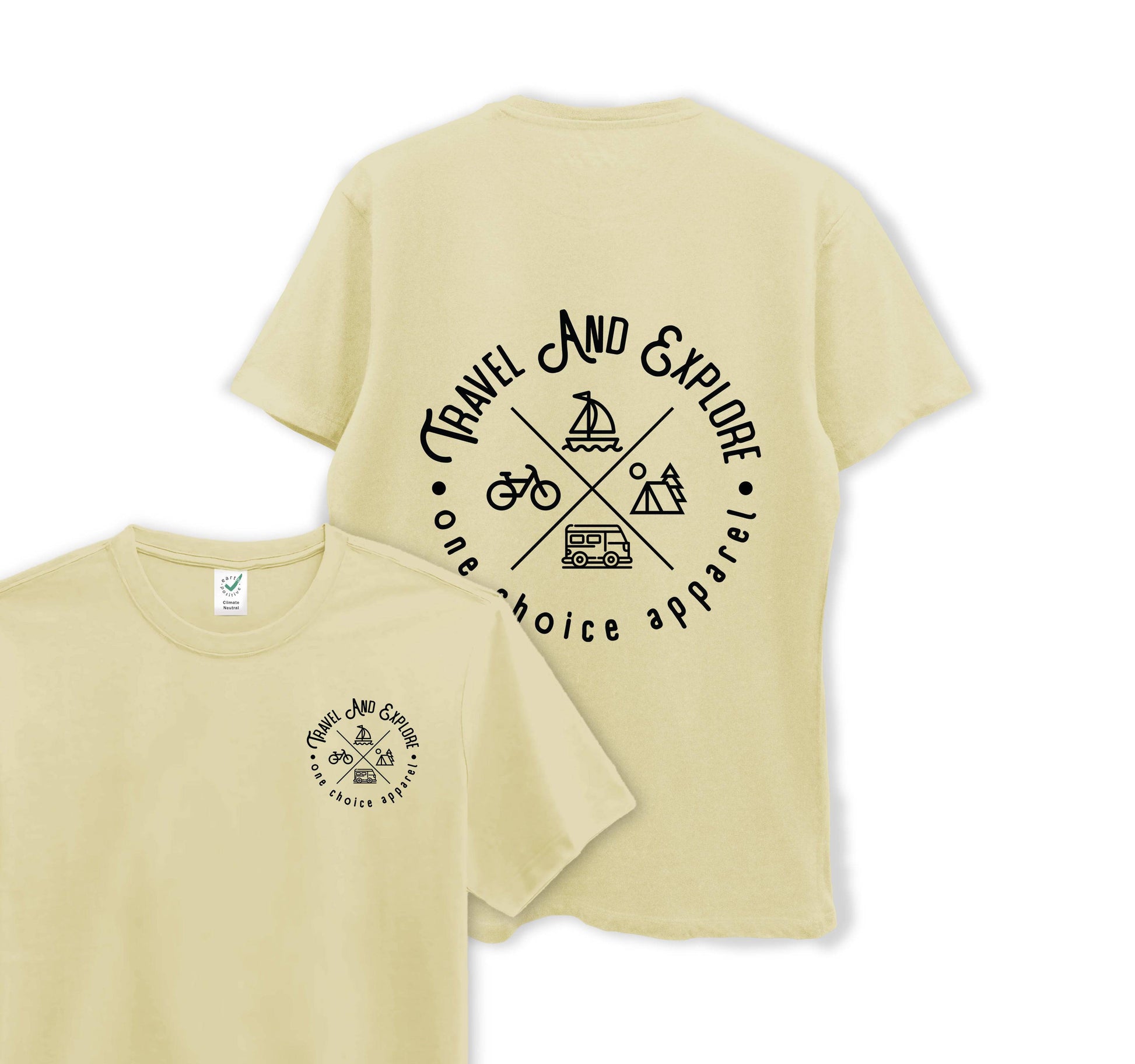 Travel & Explore Tee - Organic Cotton Tee - One Choice Apparel