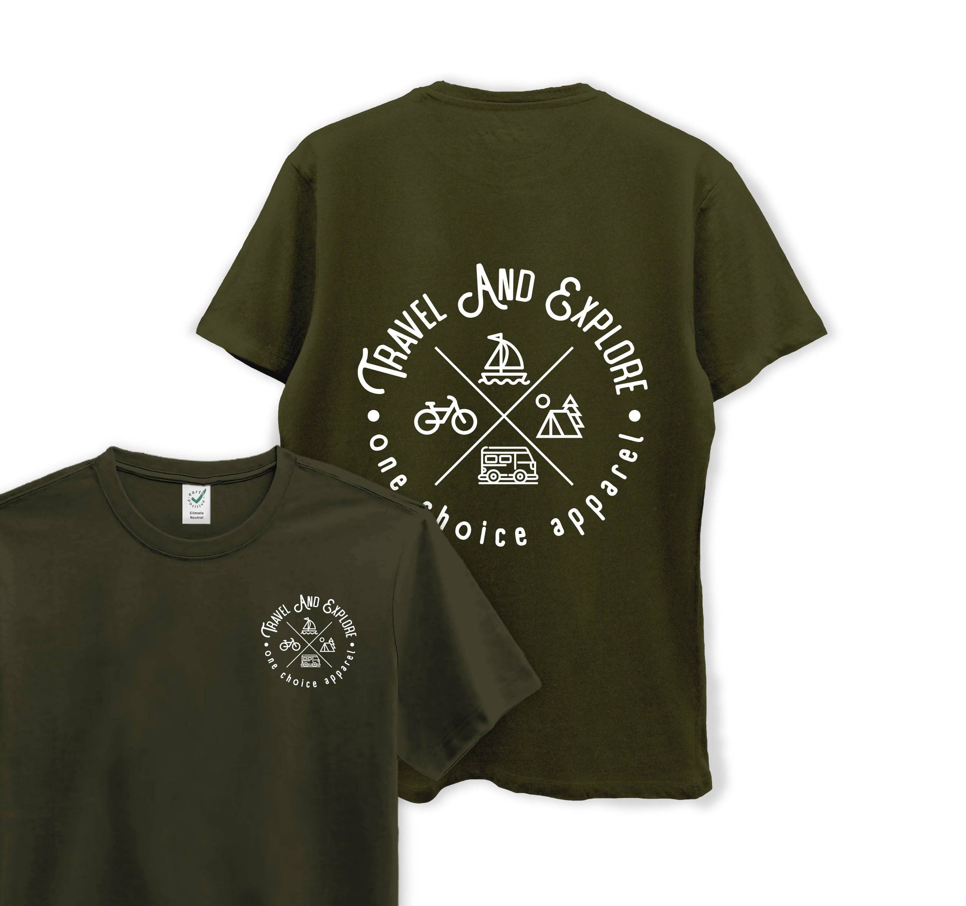 Travel & Explore Tee - Organic Cotton Tee - One Choice Apparel