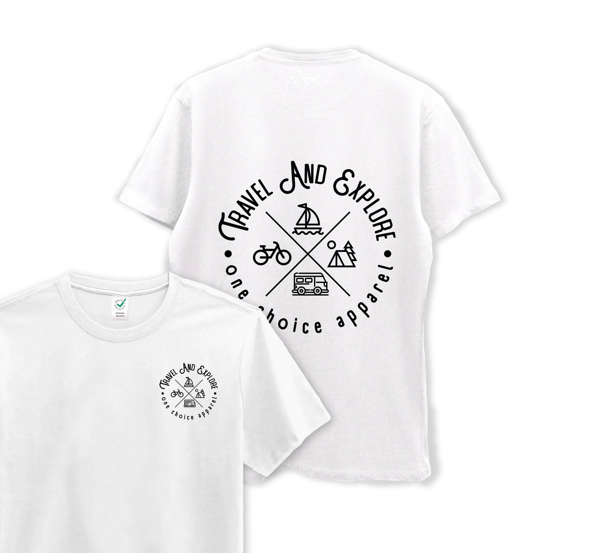 Travel & Explore Tee - Organic Cotton Tee - One Choice Apparel