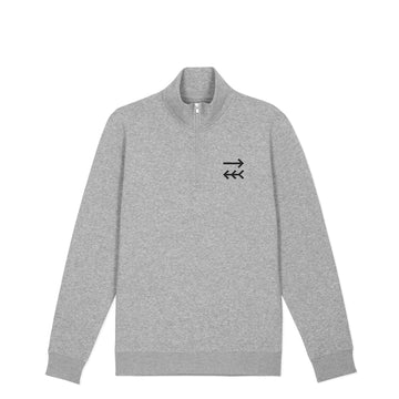 Tribe Core Grey Marl Quarter Zip - Organic Cotton Sweatshirt - One Choice Apparel