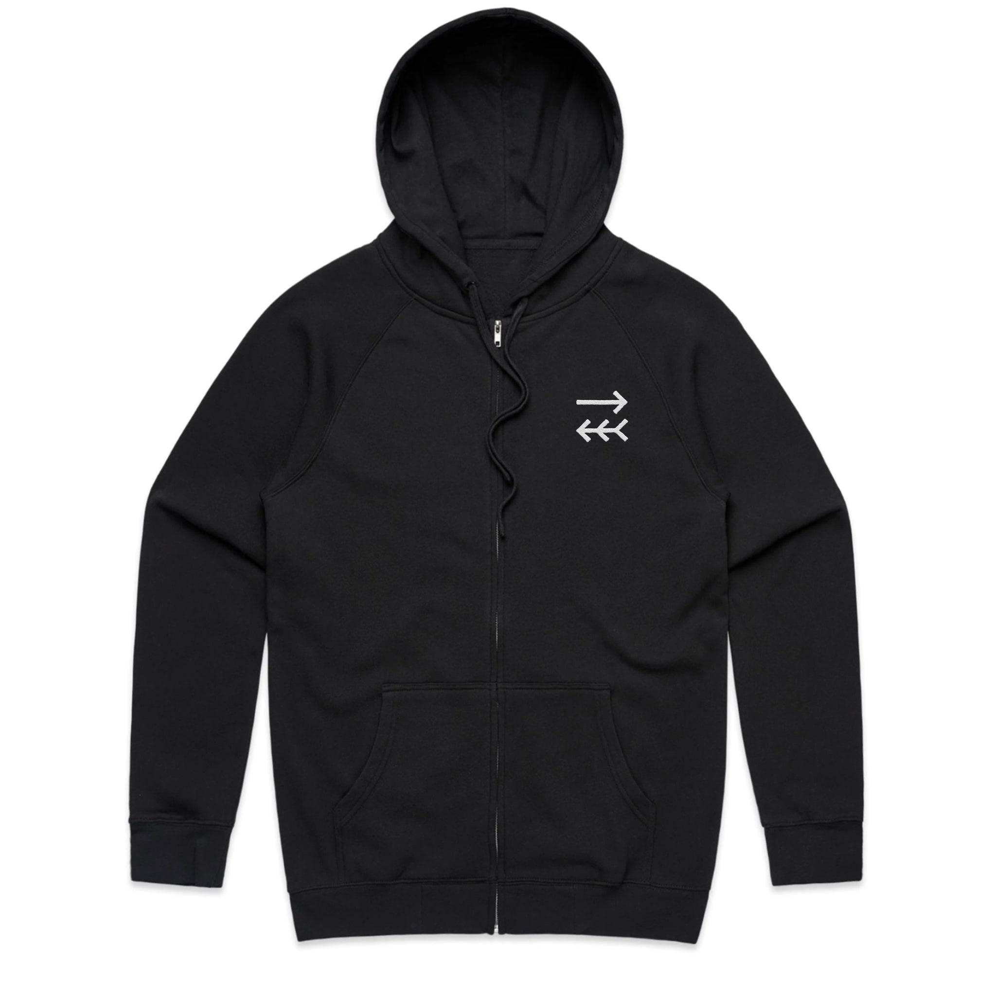 Tribe Core Organic Cotton Black Zip Hoodie - One Choice Apparel