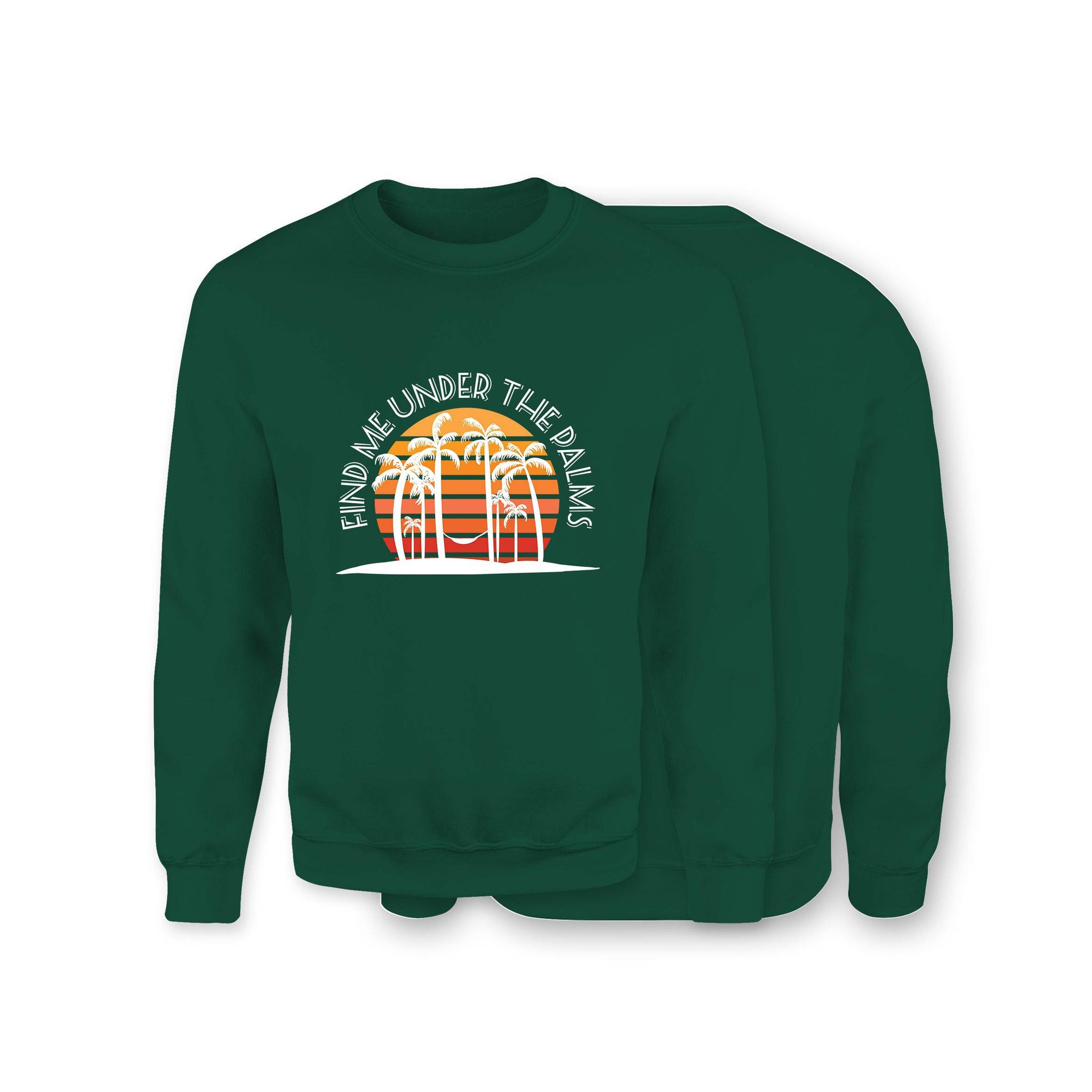 Under The Palms Sweatshirt - Organic Cotton Sweatshirt - Front Print - One Choice Apparel