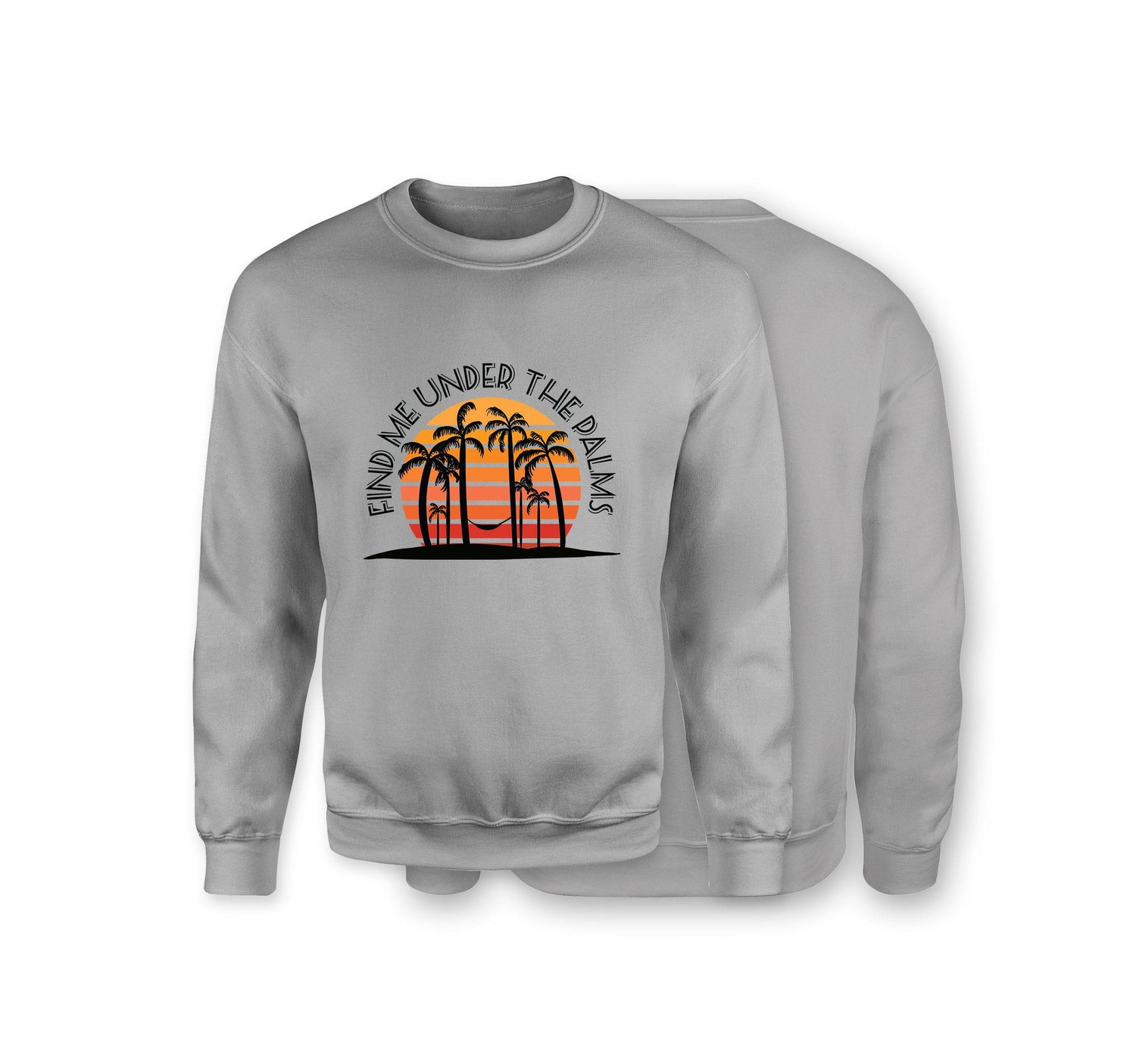 Under The Palms Sweatshirt - Organic Cotton Sweatshirt - Front Print - One Choice Apparel