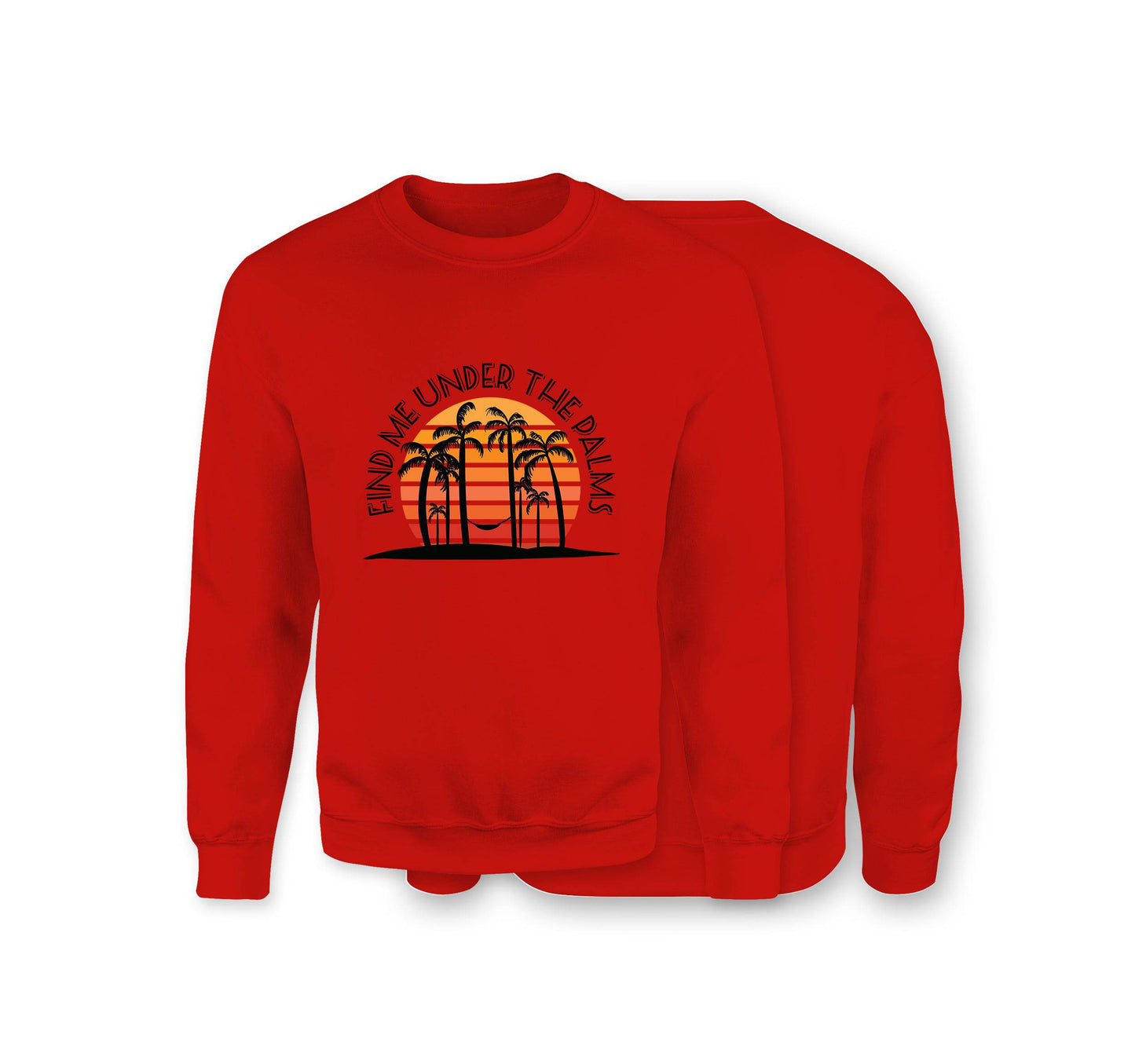 Under The Palms Sweatshirt - Organic Cotton Sweatshirt - Front Print - One Choice Apparel