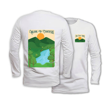 Walking In Countryside - Long Sleeve Organic Cotton T-Shirt - One Choice Apparel