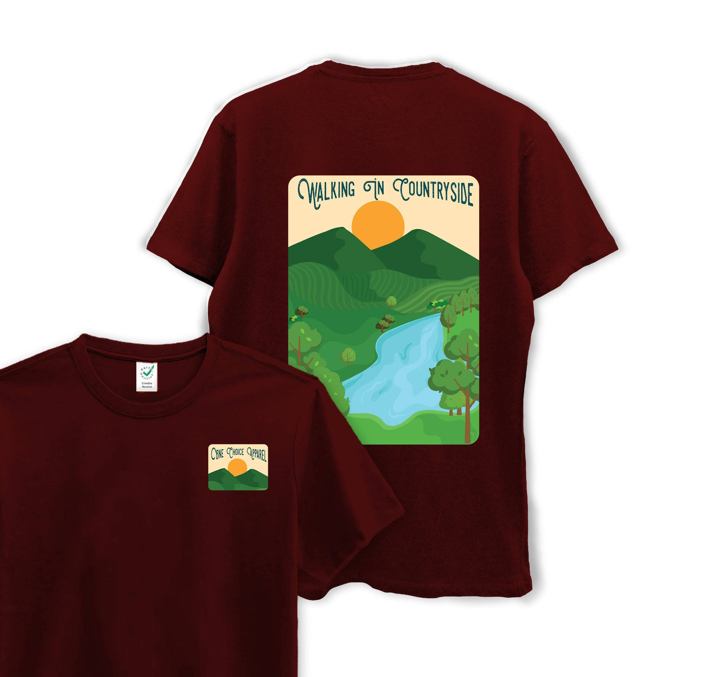 Walking In Countryside - Organic Cotton Tee - One Choice Apparel