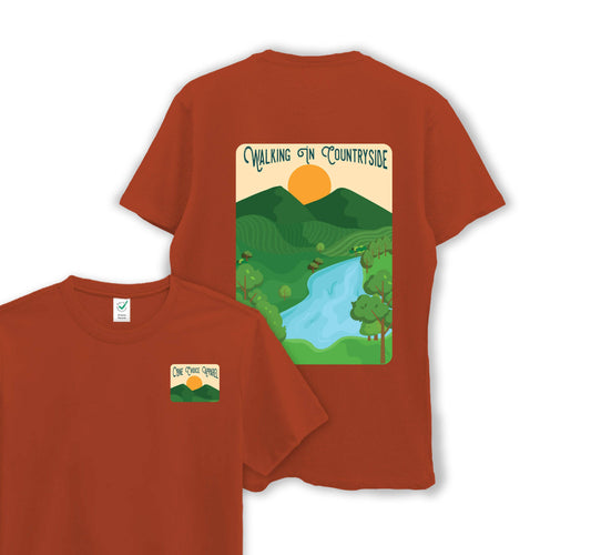 Walking In Countryside - Organic Cotton Tee - One Choice Apparel