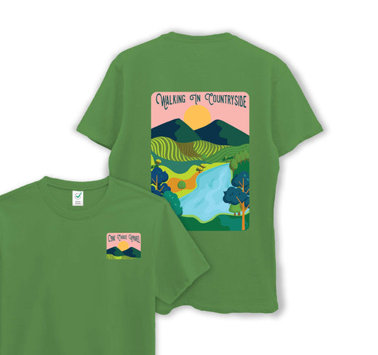 Walking In Countryside - Organic Cotton Tee - One Choice Apparel