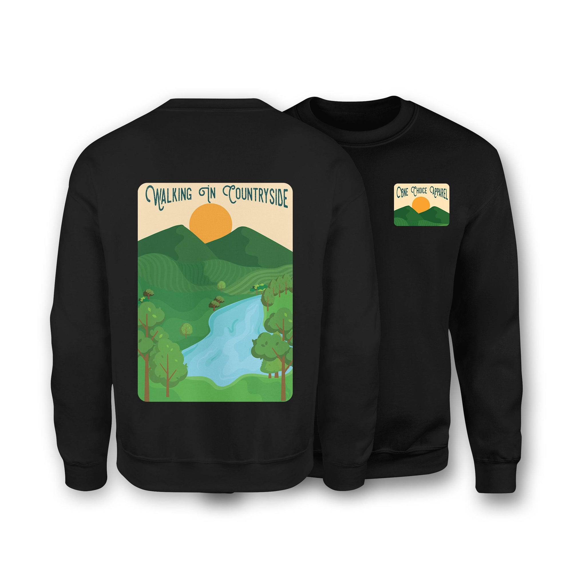 Walking In Countryside Sweatshirt - Organic Cotton Sweatshirt - One Choice Apparel