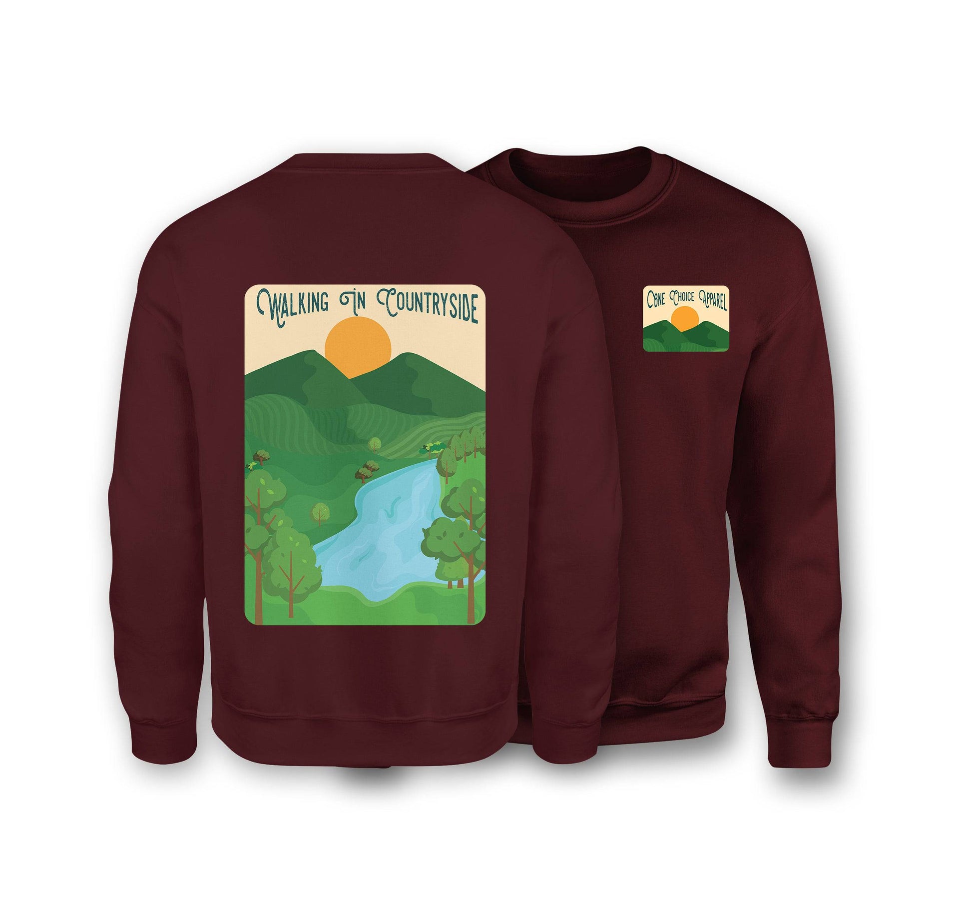 Walking In Countryside Sweatshirt - Organic Cotton Sweatshirt - One Choice Apparel