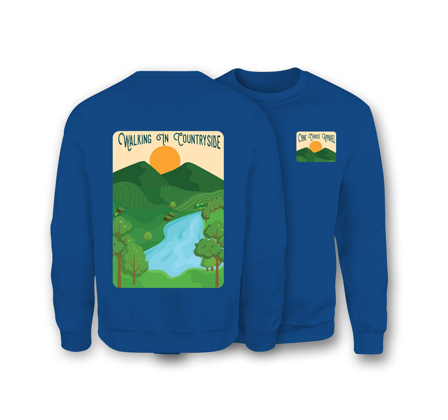 Walking In Countryside Sweatshirt - Organic Cotton Sweatshirt - One Choice Apparel