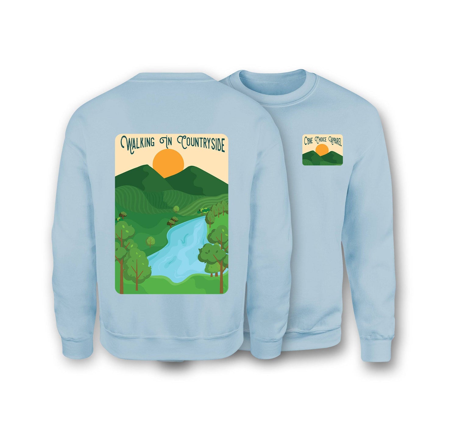 Walking In Countryside Sweatshirt - Organic Cotton Sweatshirt - One Choice Apparel
