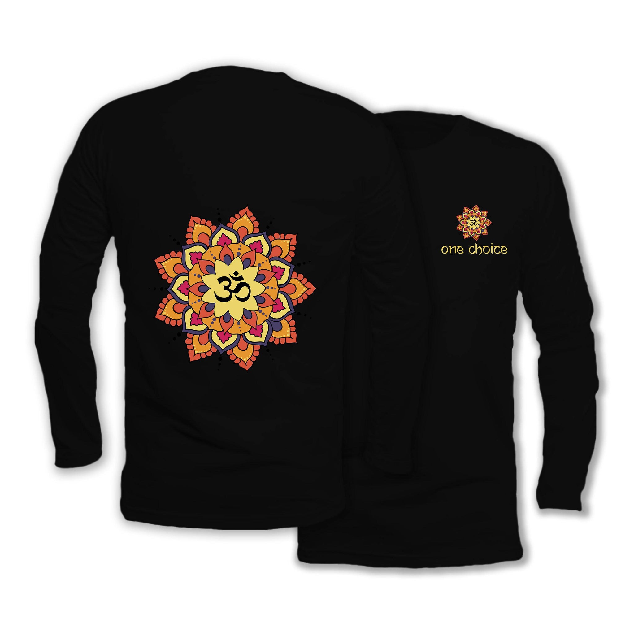 Yoga Mandala - Long Sleeve Organic Cotton T-Shirt - One Choice Apparel