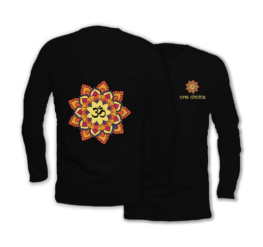 Yoga Mandala - Long Sleeve Organic Cotton T-Shirt - One Choice Apparel