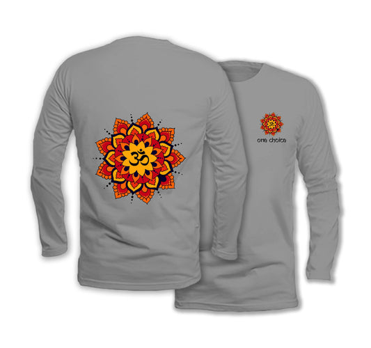 Yoga Mandala - Long Sleeve Organic Cotton T-Shirt - One Choice Apparel