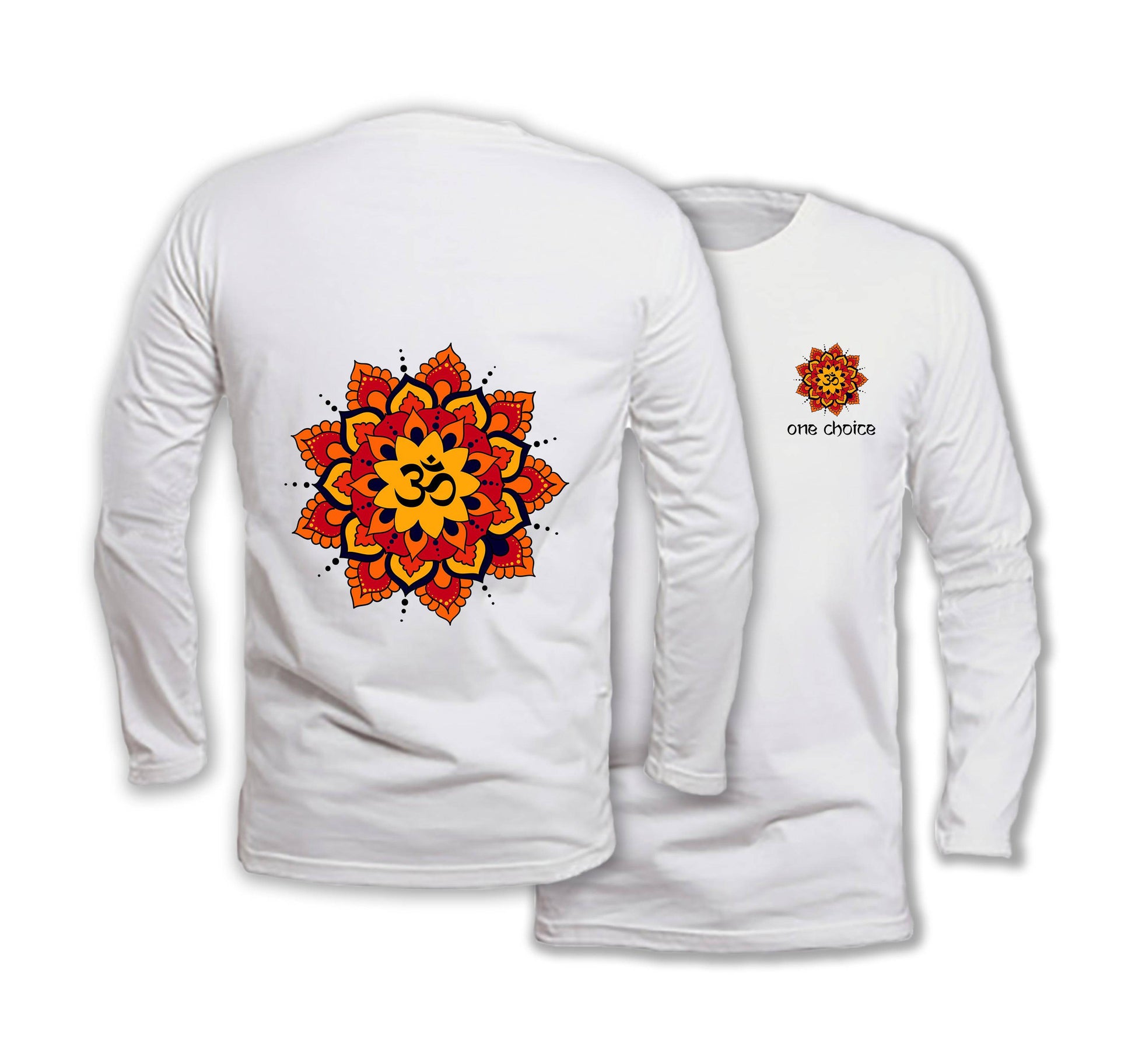 Yoga Mandala - Long Sleeve Organic Cotton T-Shirt - One Choice Apparel