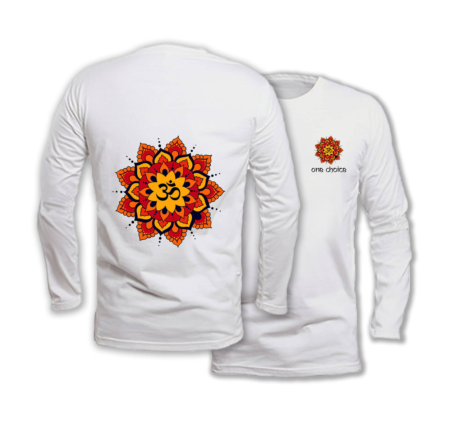 Yoga Mandala - Long Sleeve Organic Cotton T-Shirt - One Choice Apparel